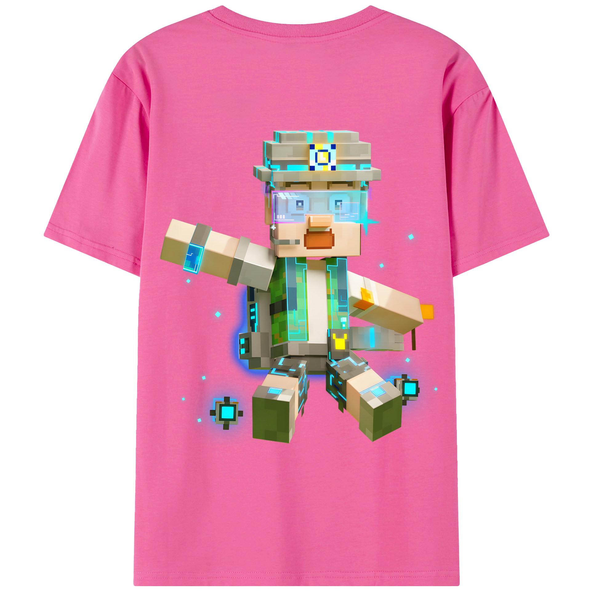 （画像用） マインクラフト ブロックの世界 Minecraft MC Block world レディース半袖Tシャツ(バックプリント)